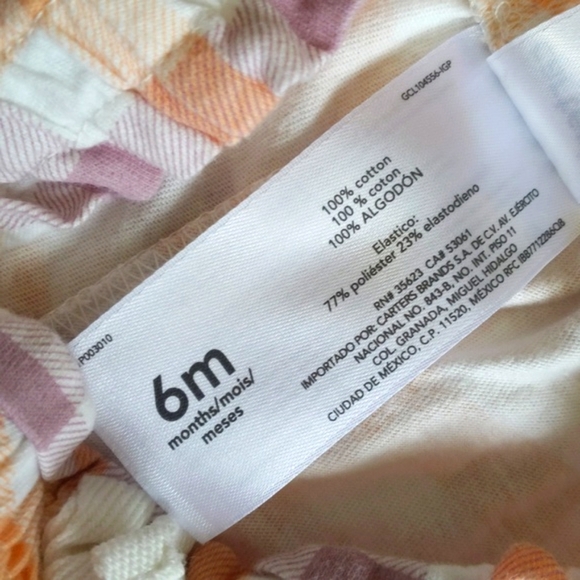 carter's pastel picnic plaid bubble bloomers shorts 6 months baby girl - Picture 4 of 5